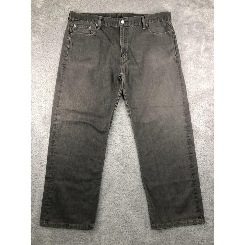 Levi's 569 Jeans Men's 43x30 (Tag 42x32) Gray Loose Straight Distressed Denim